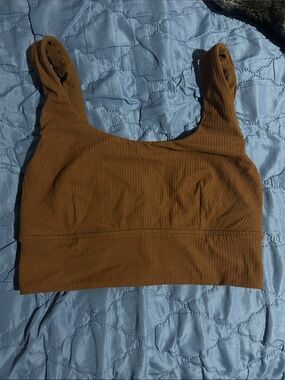 lululemon athletica Brown Ribbed Sports Bra